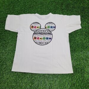 Vintage 90s Disney Mickey-Mouse Shirt Womens Large 22x25 White